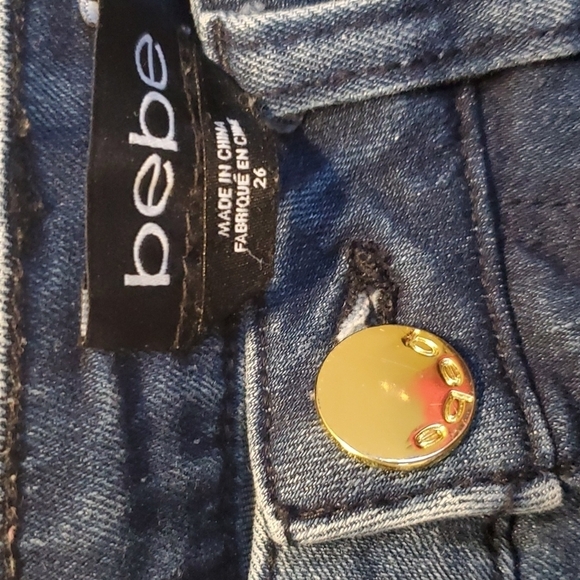 bebe Distressed Jeans SZ 26 - Picture 3 of 7